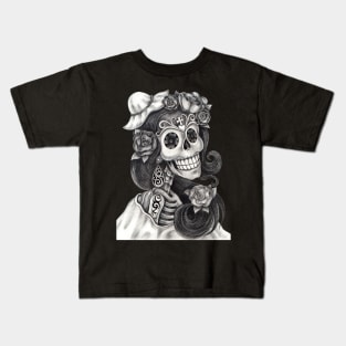 Female skeleton fashion model. Kids T-Shirt